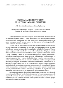 PROGRAMAS DE PREVENCIÓN DE LA TOXOPLASMOSIS