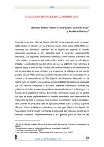 6.1 LUCHAS SOCIALES EN COLOMBIA, 2013