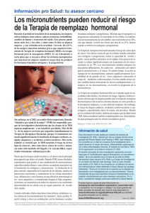 Edición 23: Los micronutrients pueden reducir el riesgo de la