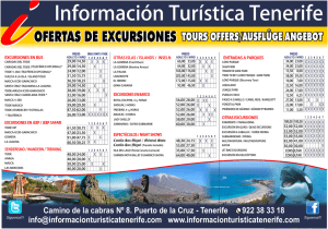 Programa de excursiones - Informacion Turística Tenerife