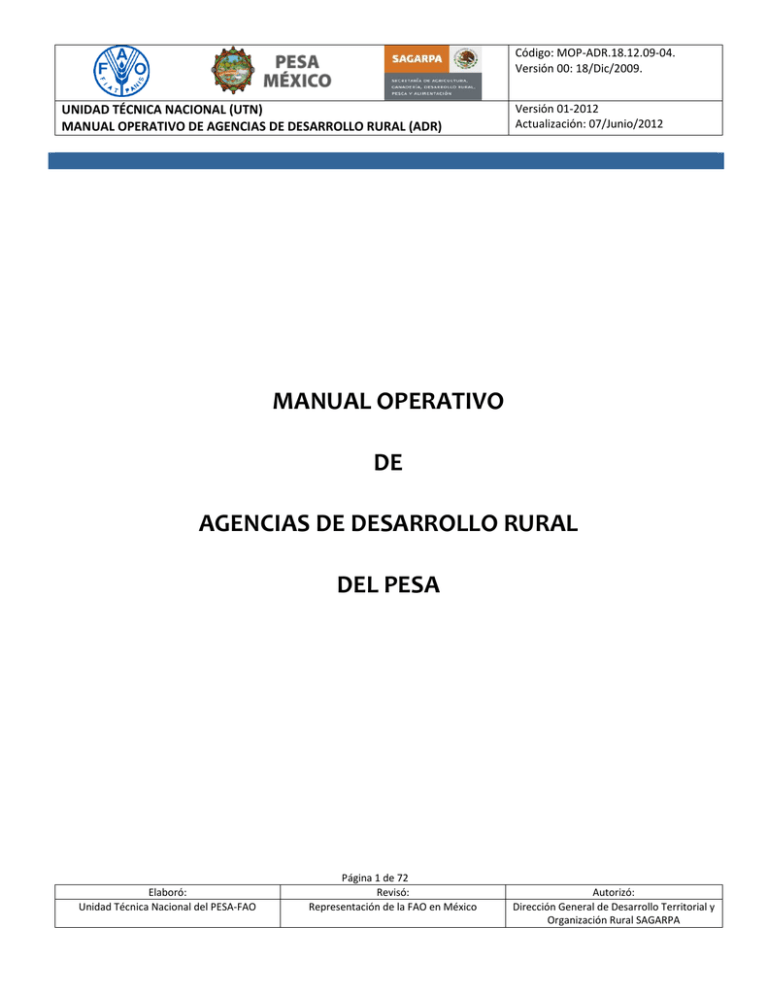 Manual Operativo De Agencias De Desarrollo Rural