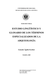 estudio lingüístico y glosario de los términos especializados de la