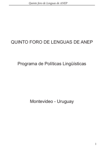 Quinto Foro de lenguas - POliticas linguisticas