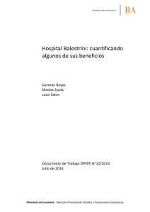Hospital Balestrini: cuantificando algunos de sus beneficios