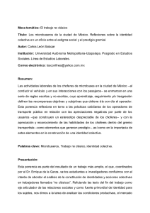 Titulo de la ponencia: Ser microbusero en la ciudad de México - UAM-I