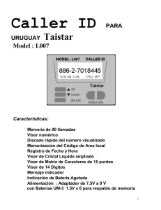 Identificador de llamadas TAISTAR Mod. L007 (Uruguay)