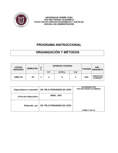 ORGANIZACION Y METODOS (abr.1993).
