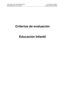 Criterios de evaluación Educación Infantil