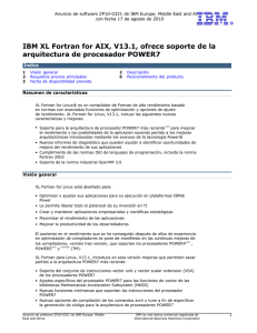 IBM XL Fortran for AIX, V13.1, ofrece soporte de la arquitectura de
