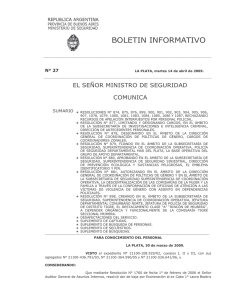 N° 27 - Ministerio de Seguridad Provincia de Buenos Aires