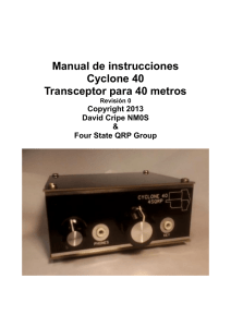 Manual de instrucciones Cyclone 40 Transceptor para 40 metros