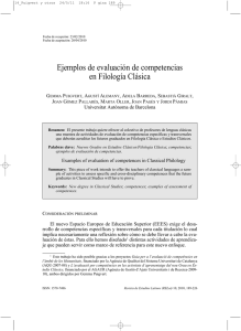 Ejemplos de evaluación de competencias en Filología Clásica