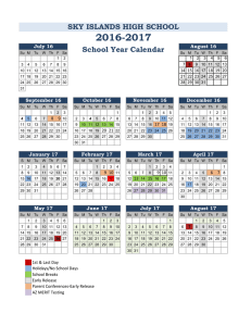 SKY ISLANDS HIGH SCHOOL School Year Calendar
