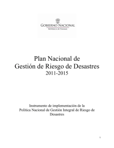 Plan Nacional de Riesgo 2011 2015 2