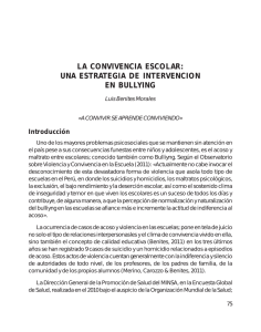 La convivencia escolar: una estrategia de intervención en bullying