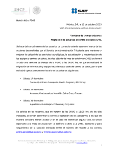 Boletín Núm. P069 México, D.F., a 12 de octubre 2015 Ventana de