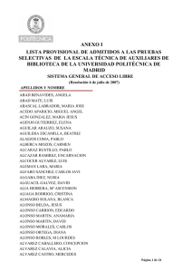lista admitidos - Universidad Politécnica de Madrid