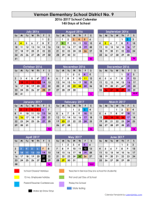 School Calendar - Vernon Elementary