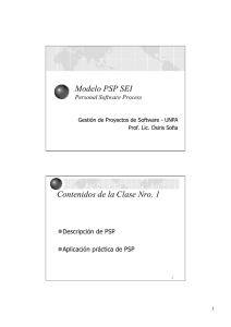 Modelo PSP SEI Contenidos de la Clase Nro. 1