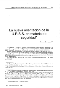 La nueva orientación de la URSS en materia de seguridad