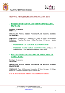 TRÁFICO. PROCESIONES SEMANA SANTA 2016 • PROCESIÓN