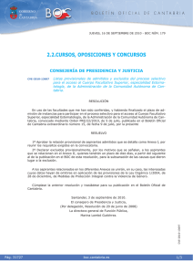 Anuncio en el B.O.C. - Boletín Oficial de Cantabria