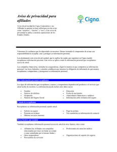 Privacy Notice of Cigna Corporation and its Affiliates (referred to in