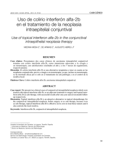 Uso de colirio interferón alfa-2b en el tratamiento de la neoplasia