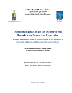 Inclusión/Exclusión de los Escolares con Necesidades Educativas