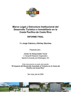 Marco Legal y Estructura Institucional del Desarrollo Turístico e