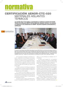 Certificación de AENOR CTC-020 Materiales de Aislamiento Térmico
