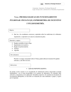 Tema: PRUEBAS BASICAS DE FUNCIONAMIENTO PULMONAR