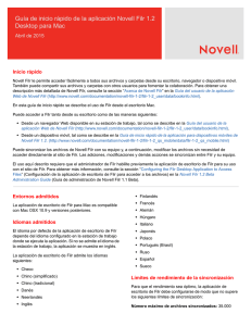 Guía de inicio rápido de la aplicación Novell Filr 1.2 Desktop para Mac