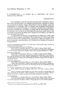 Acta Botánica Malacitana, 14. 1989 285 3. C ONTRIBUCION A LA