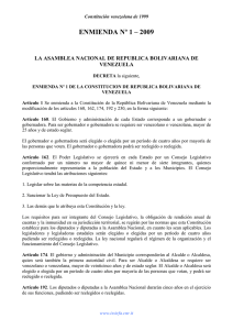 Costituzione venezuelana-ENMIENDA Nº 1 - ISSiRFA