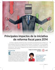 Principales impactos de la iniciativa de reforma fiscal para 2014