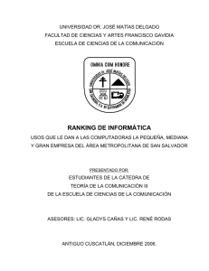 ranking de informatica - Biblioteca UJMD