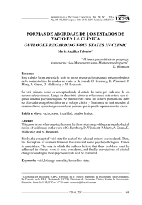 formas de abordaje de los estados de vacío en la clínica