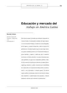 Educación y mercado de trabajo en América Latina