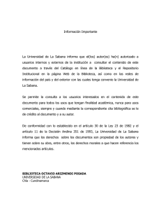 Información Importante La Universidad de La Sabana