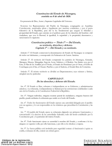 Constitución del Estado de Nicaragua, emitida en 8 de abril de 1826