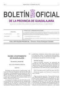 num. 7 miércoles 16 enero 2013 - Boletín Oficial de Guadalajara