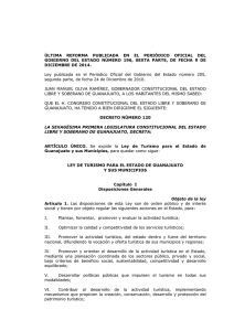 Ley de Turismo para Estado de Guanajuato y sus Municipios
