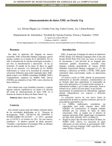 Almacenamiento de datos XML en Oracle 11g