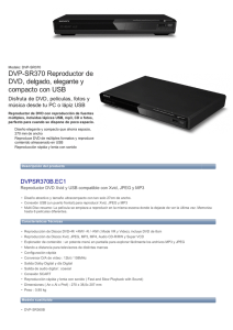 DVP-SR370 Reproductor de DVD, delgado, elegante y compacto