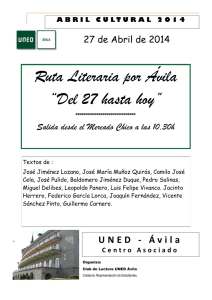 Ruta Literaria por Ávila “Del 27 hasta hoy”