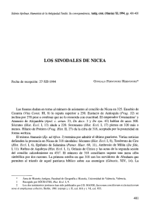 los sinodales de nicea - Universidad de Murcia