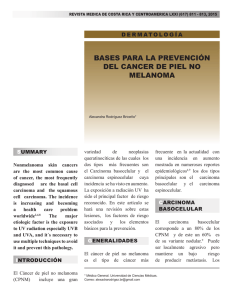 bases para la prevención del cancer de piel no melanoma