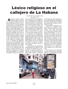 Léxico religioso en el callejero de La Habana
