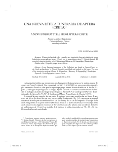 Martínez Fernández - Una nueva estela funeraria de Aptera (Creta) - Veleia 32 2015 151-158